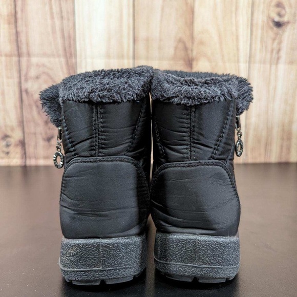 Faux fur kids winter boots with zipper ankle boots size 32  US 1 in black - Picture 5 of 7